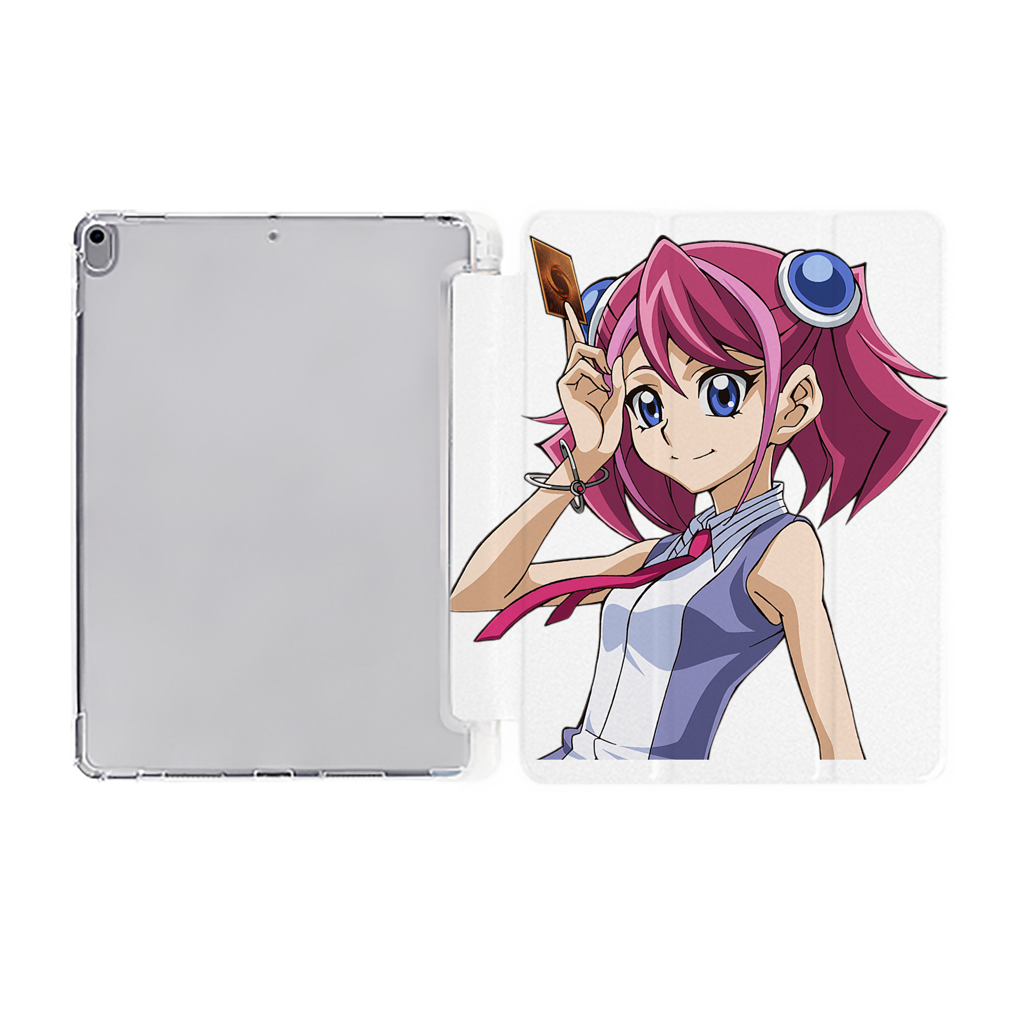 （画像用） 遊☆戯☆王 Yu-Gi-Oh! IPad ケース ペン収納付き 三つ折りスタンド PUレザー×シリコン 対応機種9.5/10.5/10.9インチ
